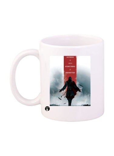 Assassin's Creed Video Game Printed Mug White/Black/Red Standard Size