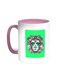 A Lion Wearing Glasses Printed Coffee Mug Pink/White 11ounce