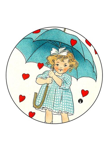 Girl Printed Fridge Magnet Multicolour
