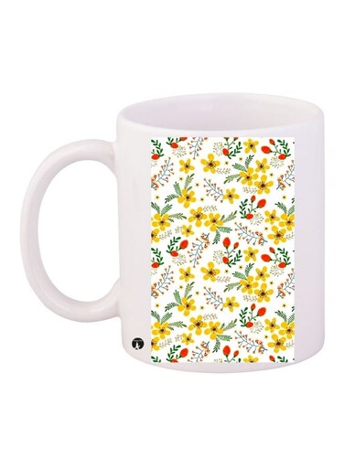 Printed Coffee Mug White/Yellow/Green