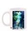 Chinese Gate Printed Coffee Mug White/Black/Green 11ounce