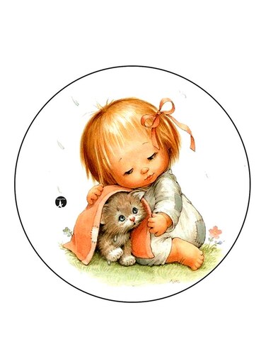 Vintage Art Printed Fridge Magnet Multicolour