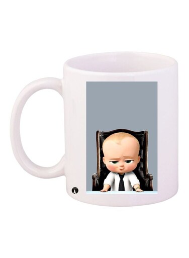 The Baby Boss Printed Coffee Mug White/Grey/Beige 11ounce