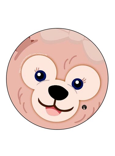 Bear Printed Fridge Magnet Round Multicolour