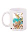 Flower Printed Coffee Mug White/Blue/Yellow 11ounce