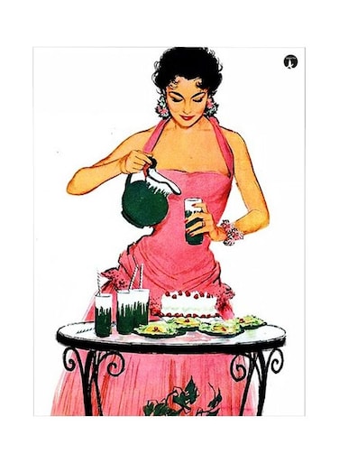 Girl Printed Metallic Plate Pink/Green/White 20x15cm