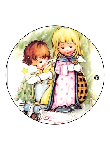 Baby Printed Fridge Magnet Beige/Yellow/White 5.5cm