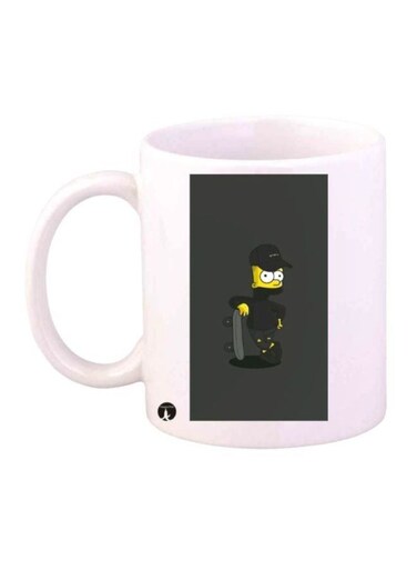 Simpson Printed Coffee Mug White/Dark Grey/Yellow