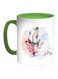 For You Printed Coffee Mug White/Green/Pink 11ounce