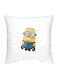 Minion Character Printed Cushion White/Yellow/Blue 16x16inch