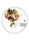 Flowers Printed Fridge Magnet Round Multicolour