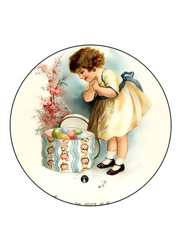 Vintage Art Printed Fridge Magnet Multicolour