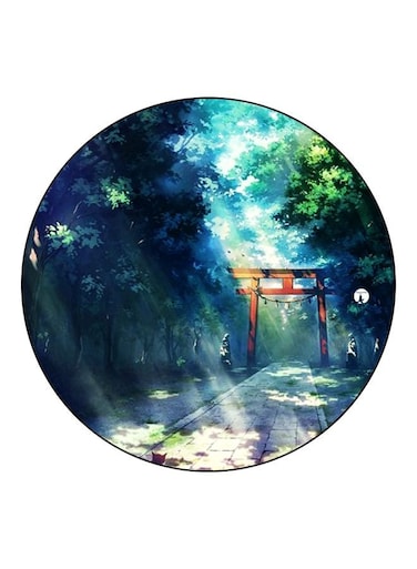 Tree Printed Fridge Magnet Blue/Green/Brown 5.5cm