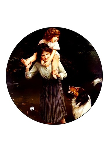 Vintage Art Printed Fridge Magnet Round Multicolour