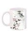 Flower Printed Coffee Mug White/Pink/Grey