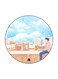 Boy Theme Printed Fridge Magnet Blue/Orange/White