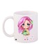 Girl Printed Coffee Mug White/Pink/Green 11ounce