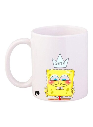 Spongebob Printed Coffee Mug White/Yellow