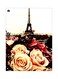 Rose Themed Metallic Plate Beige/Red/Brown 20x15cm