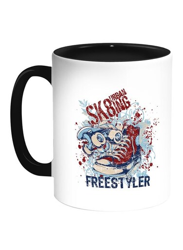 Sport Ski Shoe Printed Coffee Mug White/Black 11ounce