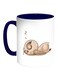 Owl Printed Coffee Mug White/Blue 11ounce