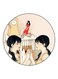 Girl Printed Fridge Magnet Beige/Red/Black 5.5cm