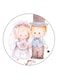 Cartoon Printed Fridge Magnet White/Blue/Beige 5.5cm