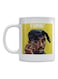 Tupac Printed Coffee Mug White/Yellow/Blue 350ml