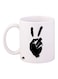Victory Sign Printed Mug White/Black Standard Size