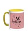 Believe In Yourself Printed Coffee Mug Yellow/White 11ounce