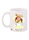 Little Girl Printed Coffee Mug White/Yellow/Brown 11ounce