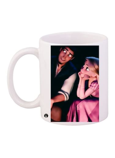 Disney Rapunzel Printed Coffee Mug White/Pink/Black
