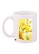 Floral Printed Coffee Mug White/Yellow/Brown 11ounce