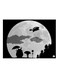Moon Printed Decorative Plate Black/Grey 20x15cm
