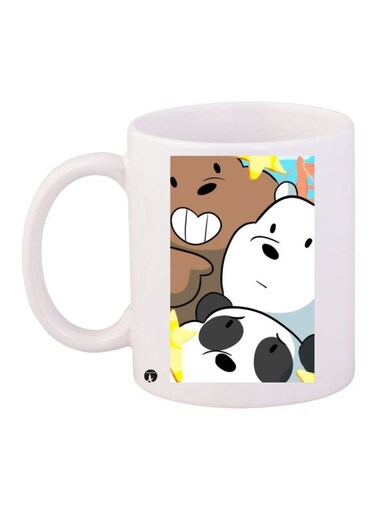 Bear Printed Coffee Mug White/Brown