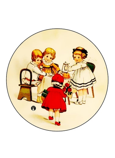 Vintage Art Printed Fridge Magnet Multicolour