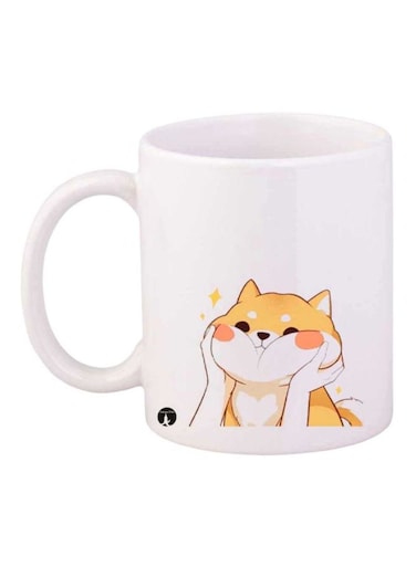 Dog Printed Mug White/Yellow/Black Standard Size