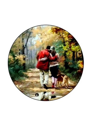 Printed Fridge Magnet Green/Beige/Red