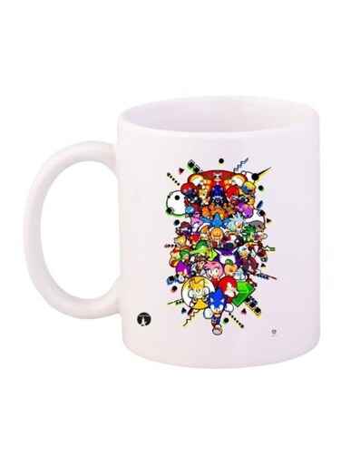 Game Sonic Character Printed Mug White/Blue/Yellow