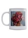 Flower Printed Coffee Mug White/Pink/Blue 350ml