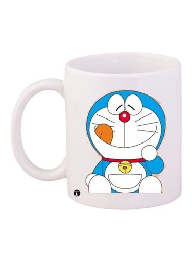 Doraemon Printed Coffee Mug White/Blue/Red 11ounce