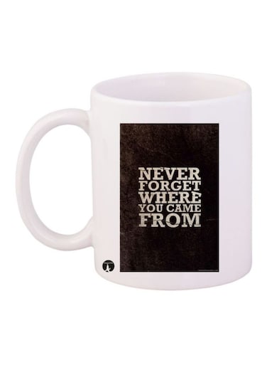 Printed Coffee Mug White/Brown Standard Size