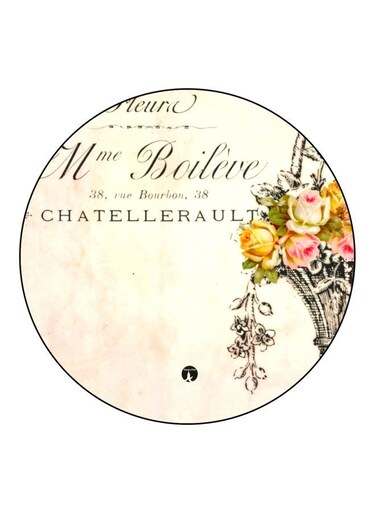 Floral Printed Fridge Magnet Beige/Green/Black 5.5cm