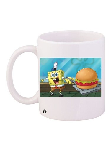 SpongeBob SquarePants Printed Coffee Mug White/Blue/Yellow