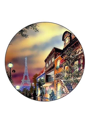 Paris Printed Fridge Magnet Round Multicolour