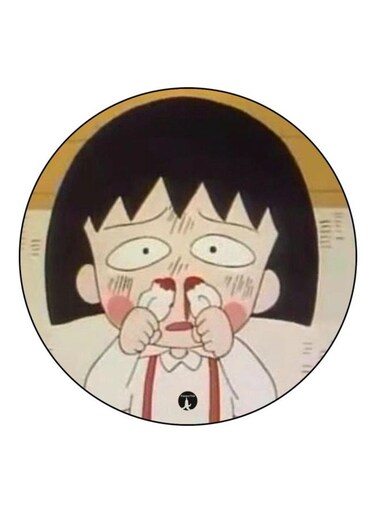 Anime Chibi Maruko Chan Theme Printed Fridge Magnet Red/Black/White