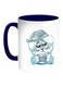 Rabbit Printed Coffee Mug White/Blue 11ounce