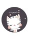 Cat Printed Fridge Magnet Multicolour