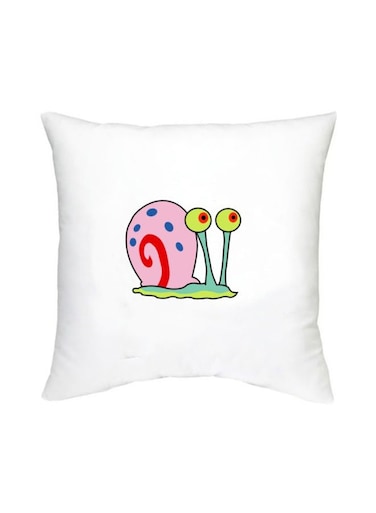 Gary SpongeBob Printed Decorative Cushion White/Pink/Green 16x16inch
