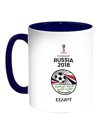 FIFA World Cup 2018 Egyptian Team Printed Coffee Mug White/Blue 11ounce